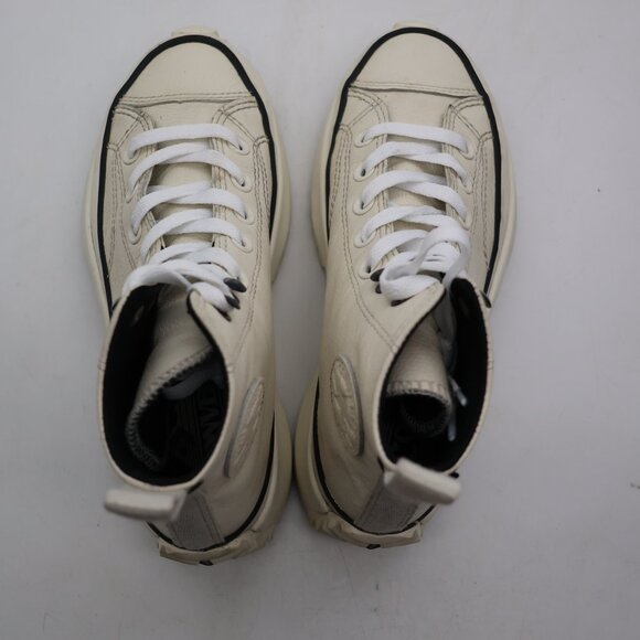 Converse Run Star Hi Egret Women's 5.5 White Leather Water Repellent Sneakers - Picture 9 of 10